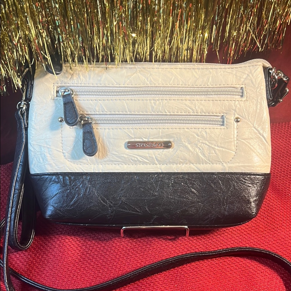 Stone & Co. Black and White Crossbody Bag